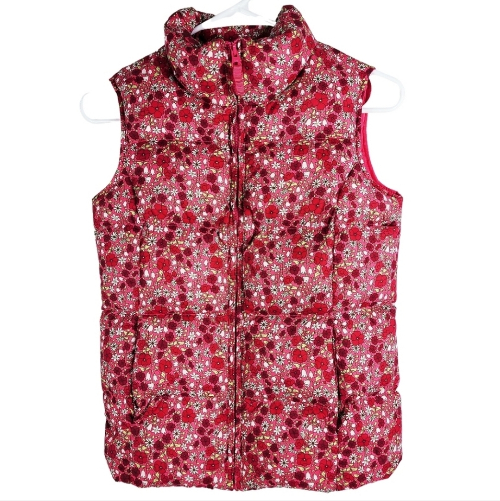 GIRLS DOWN PUFFER VEST BY LAND' END SIZE SMALL 7/8